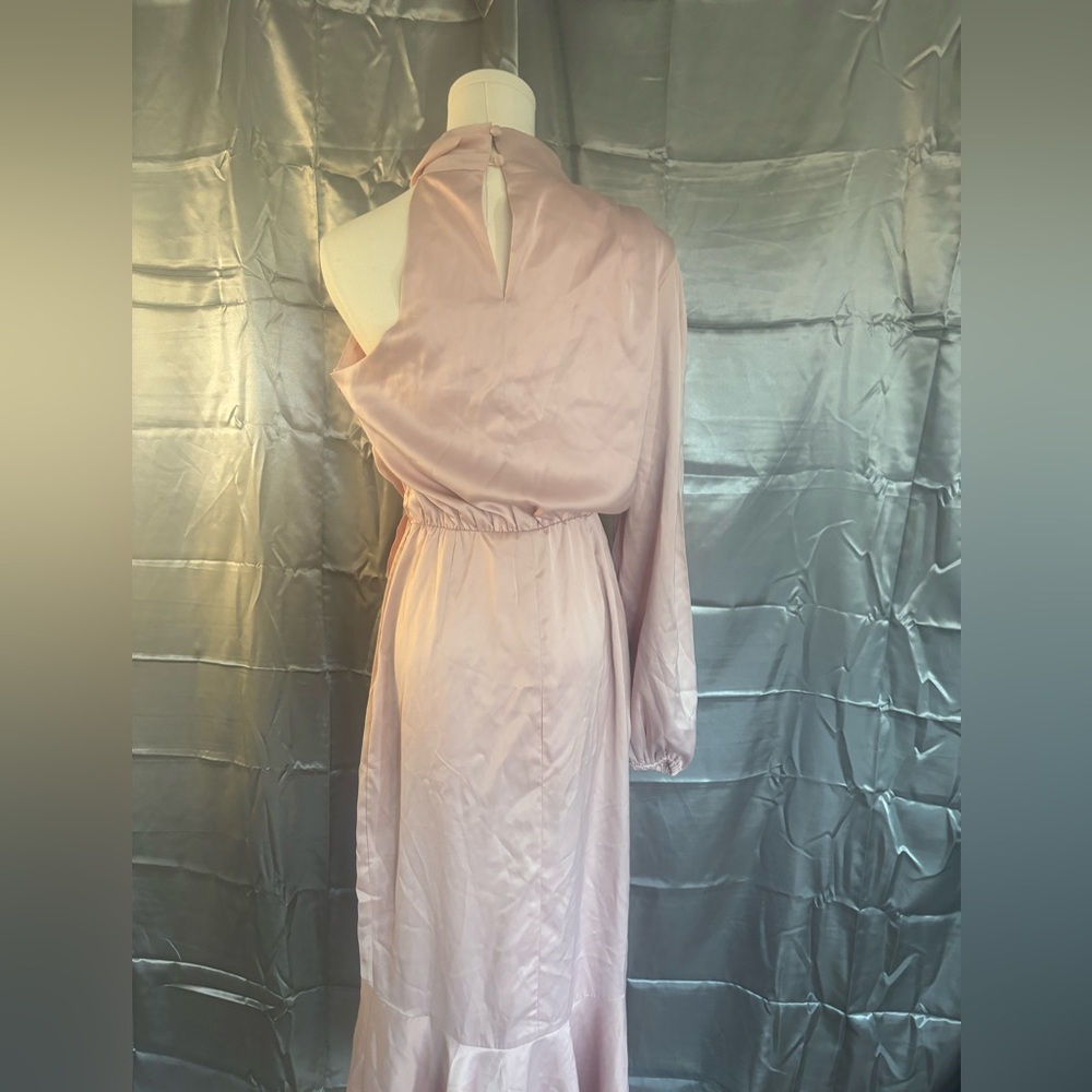 Elegant Pink One-Shoulder Dress - Picture 6 of 8
